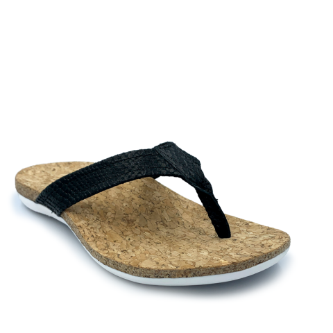 SUBER Orthotic Flip Flops | Black | FootActive
