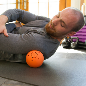 Man with Large Moji Ball