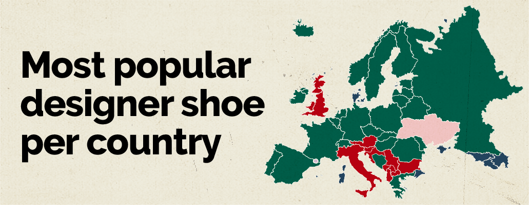 Most Popular Designer Shoe Per Country