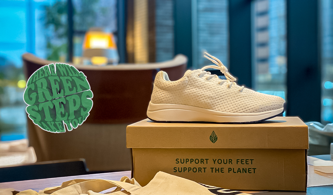Green Steps ONE trainer in white
